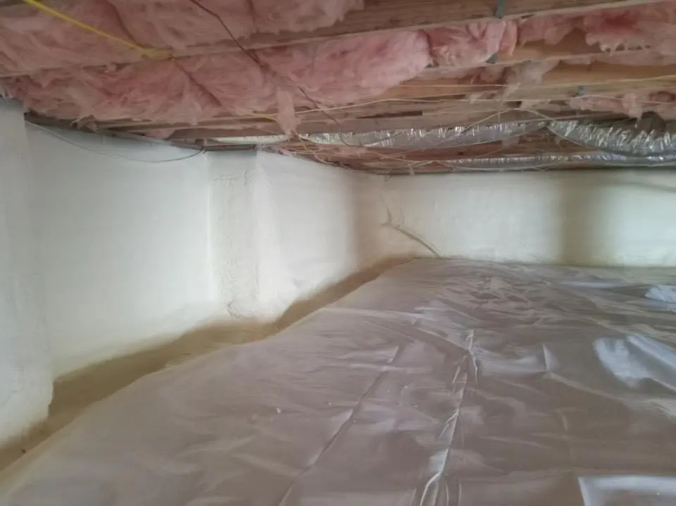 Crawl space encapsulation with closed-cell spray foam for Roof Waterproofing in Midland